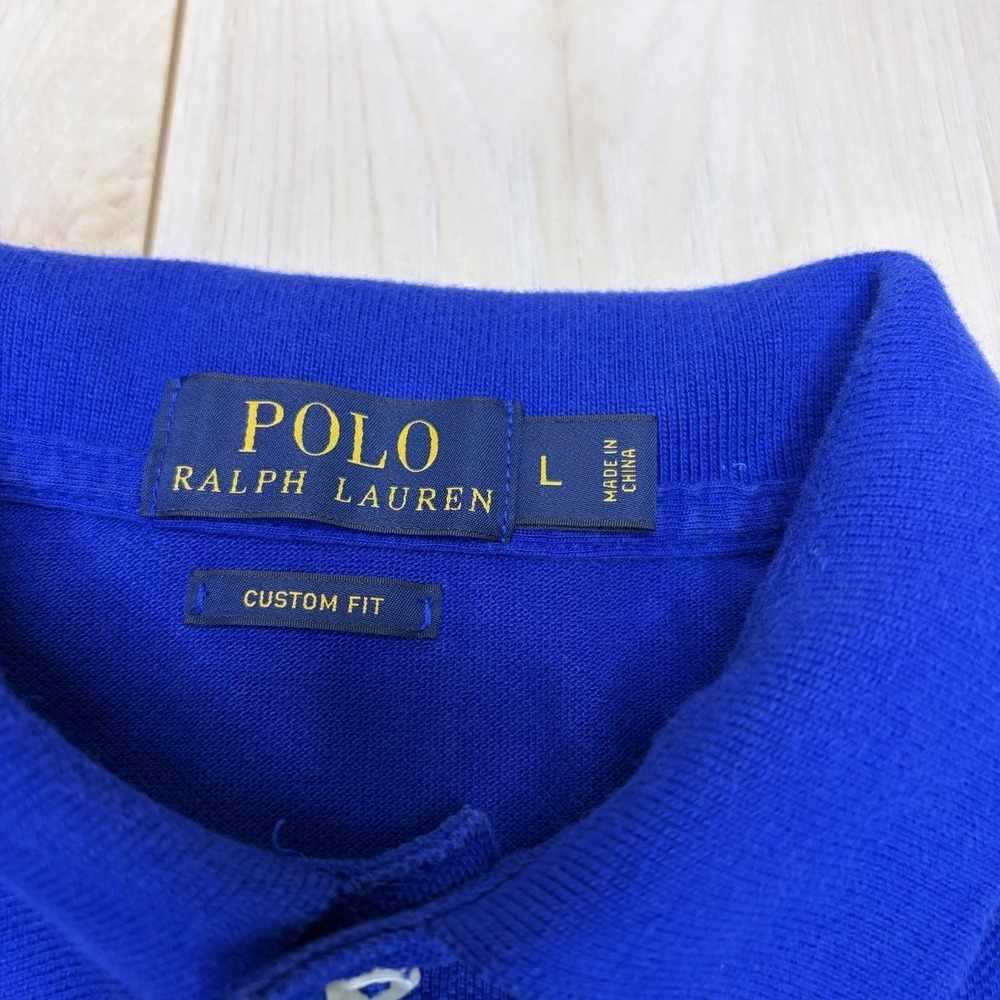Vintage Polo Ralph Lauren Big Pony Shirt Blue Green Size Large Performance #3 - Picture 5 of 13